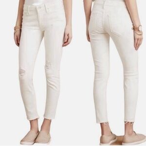 Mother Jeans women’s High Waisted Looker Ankle Fray in Tea And Biscuits Size 28